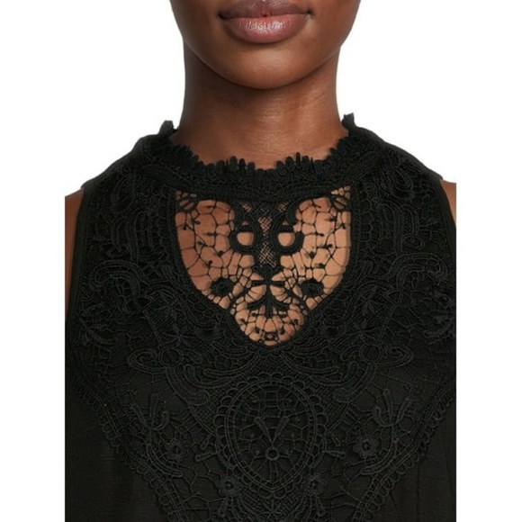 Black Lace Blouse with Elegant Flow NWT - Picture 4 of 5
